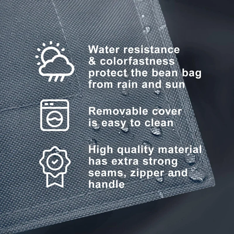 Outdoor/Indoor Bean Bag 7ft,-Repellent and Fading-Resistant, Comfortable Sack Chair for Patio, Backyard, Frontyard, Deck,