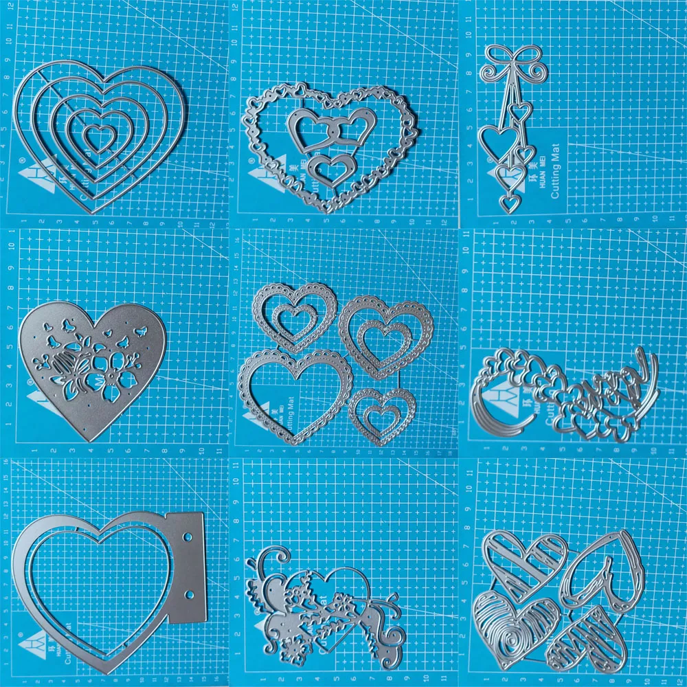Heart Cutting Dies Metal Embossing Die Cuts Stencil Scrapbooking ...
