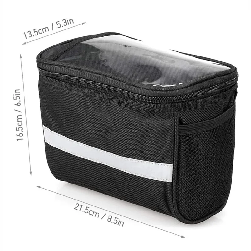 Large capacity bike bag zippered lid closure
