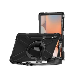 Heavy Duty Shockproof Kickstand Silicone Tablet Case for Tab S10 Plus 12.4in (Black)