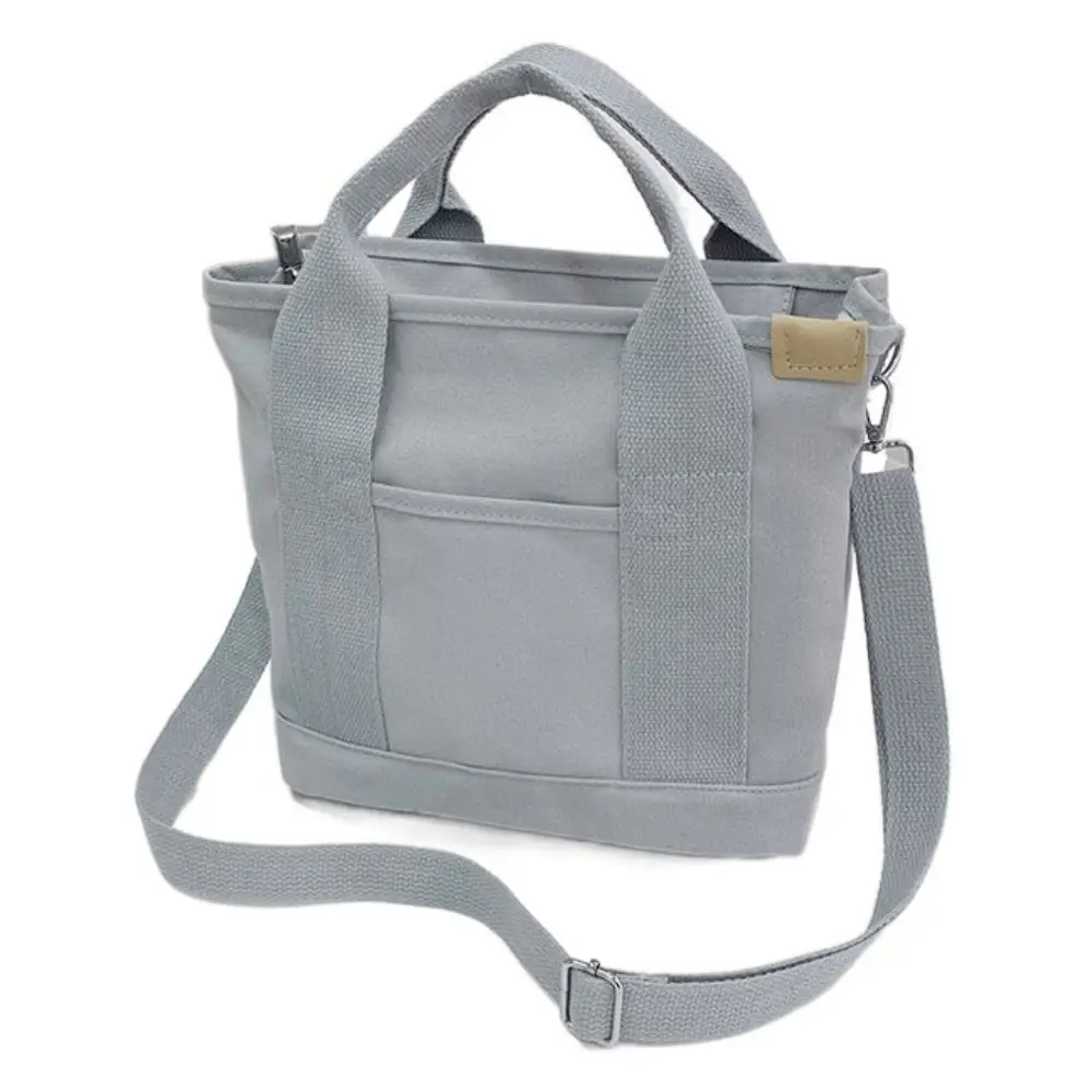 Multi-pocket Japanese Style Crossbody Bag Zipper Large Capacity Canvas Shoulder Bag Stroge Bag Handbag Pure Color Tote Bag