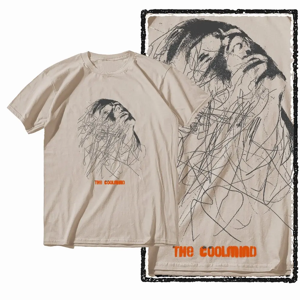 G12 Beige Übergrößen 100% Baumwolle Streetwear Bedrucktes Herren-T-Shirt | Streetwear Cooles Vintage O-Neck Herren-T-Shirt – Detail 2