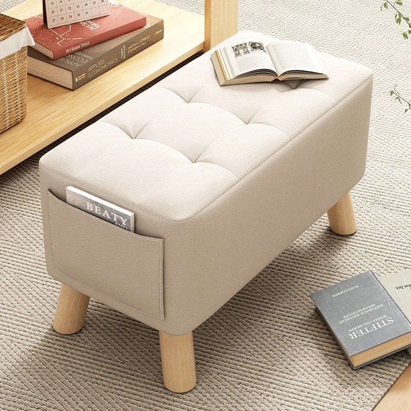 

Современный минималистский Маленький стул, сменный стул для обуви, портативный стул для туалетного столика из массива дерева, удобное и стильное сидение