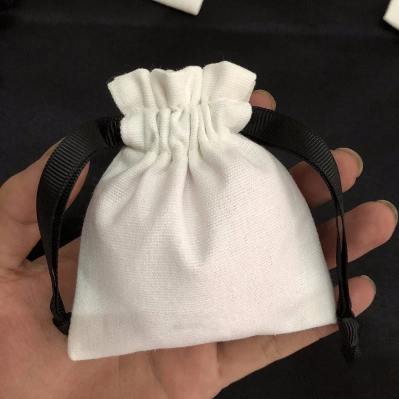 50PCS 사용자 정의 로고 코 튼 Drawstring 가방 포장 수 제 선물 비누 파티 결혼식 포장 재사용 가능한 향 주머니 저장 선물 주머니