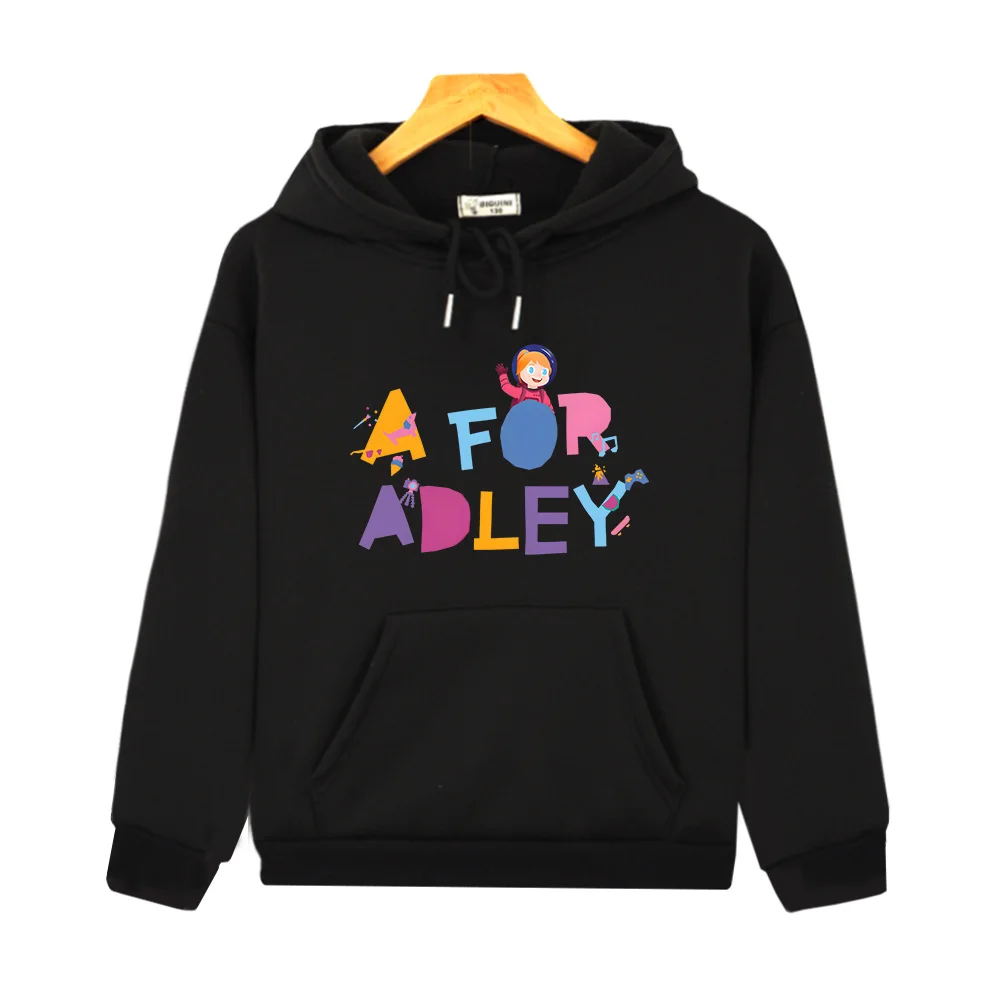 

A for Adley Cartoon Print Hoodies Long Sleeve Comfortable Autumn Pullovers Boys and Girls Kawaii Pullovers Fleece Streetwear Kid