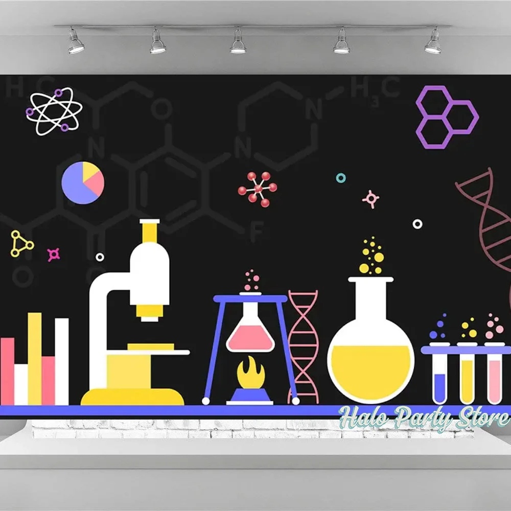 Description Picture 4 of itemChemical Science Mad Science Fun Scientist Boy Girl Chemical Birthday Party Backdrop Teaching Photo  Kindergarten Class kids Dec