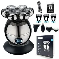5 In 1 Electric Head Shaver for Bald Men 7D Floating Cutter Beard Trimmer Clipper IPX5 Waterproof Shaving USB Wireless Charging 1