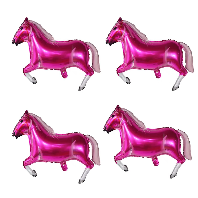 Lot De 4 Ballons Aluminium Cheval – 83x54 Cm – Décoration Anniversaire, Baby Shower, Fête Enfant
