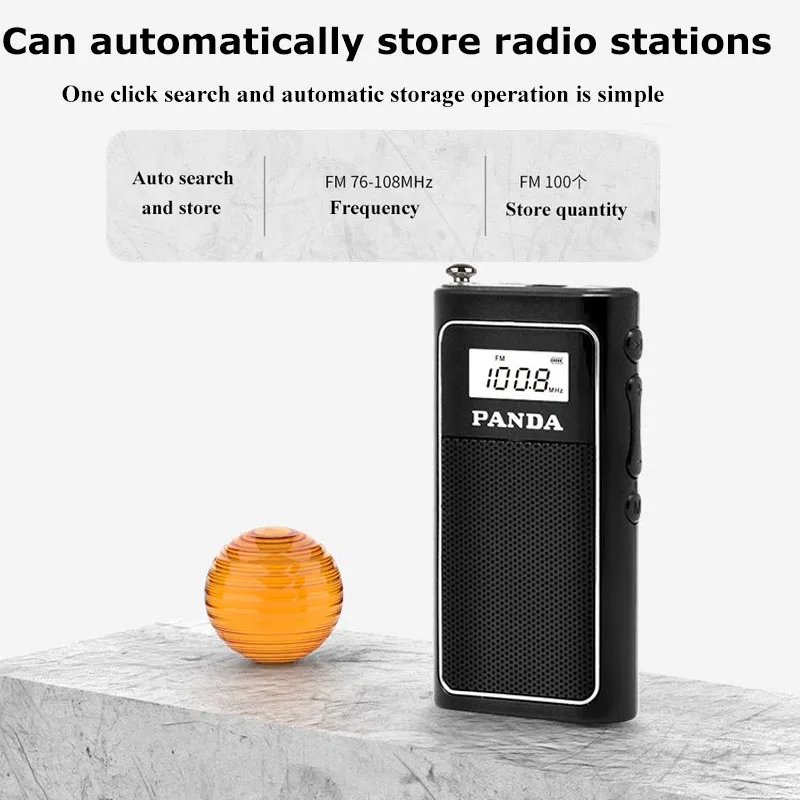 Mini Portable DSP Radio Rechargeable Pocket FM Radios Built-in Speaker Auto Search and Store Station Support TF Card Headset Pla