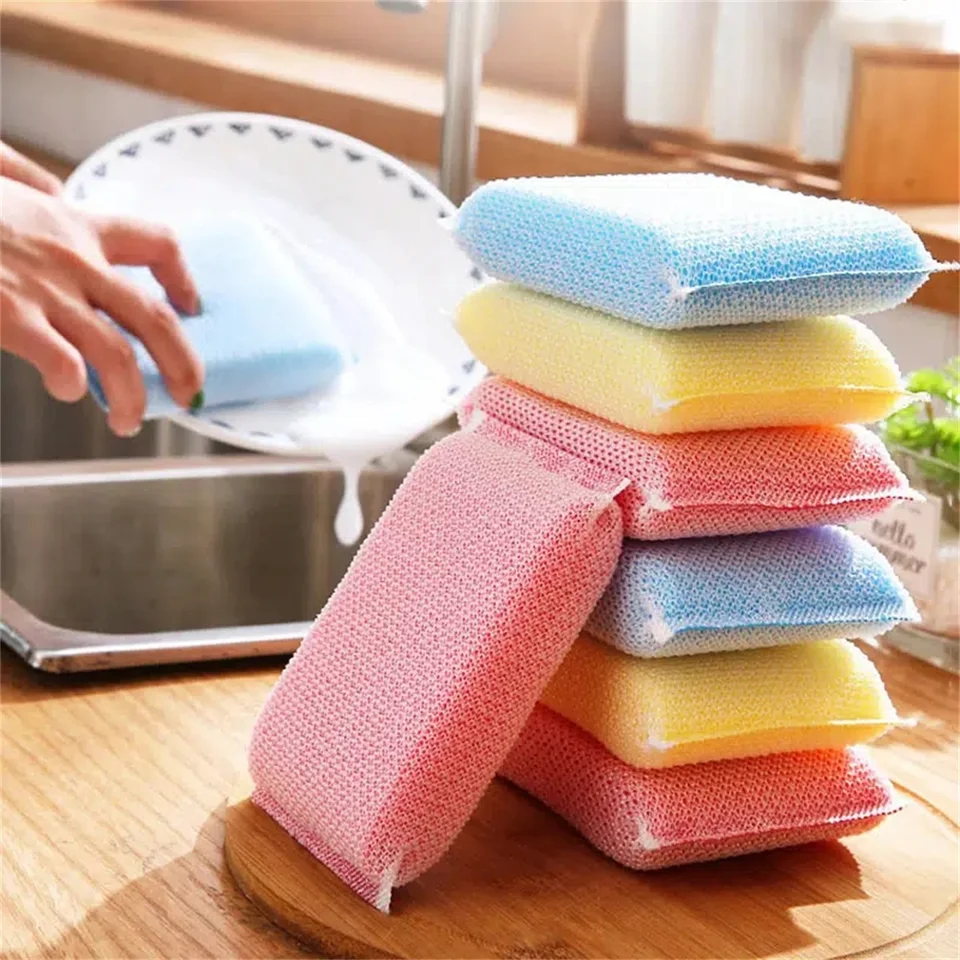 Dishwashing Sponge Reusable Washable Sponges Double Side Magic Sponge To  Wash Dishes Useful Things for Kitchen Clean Tools - AliExpress