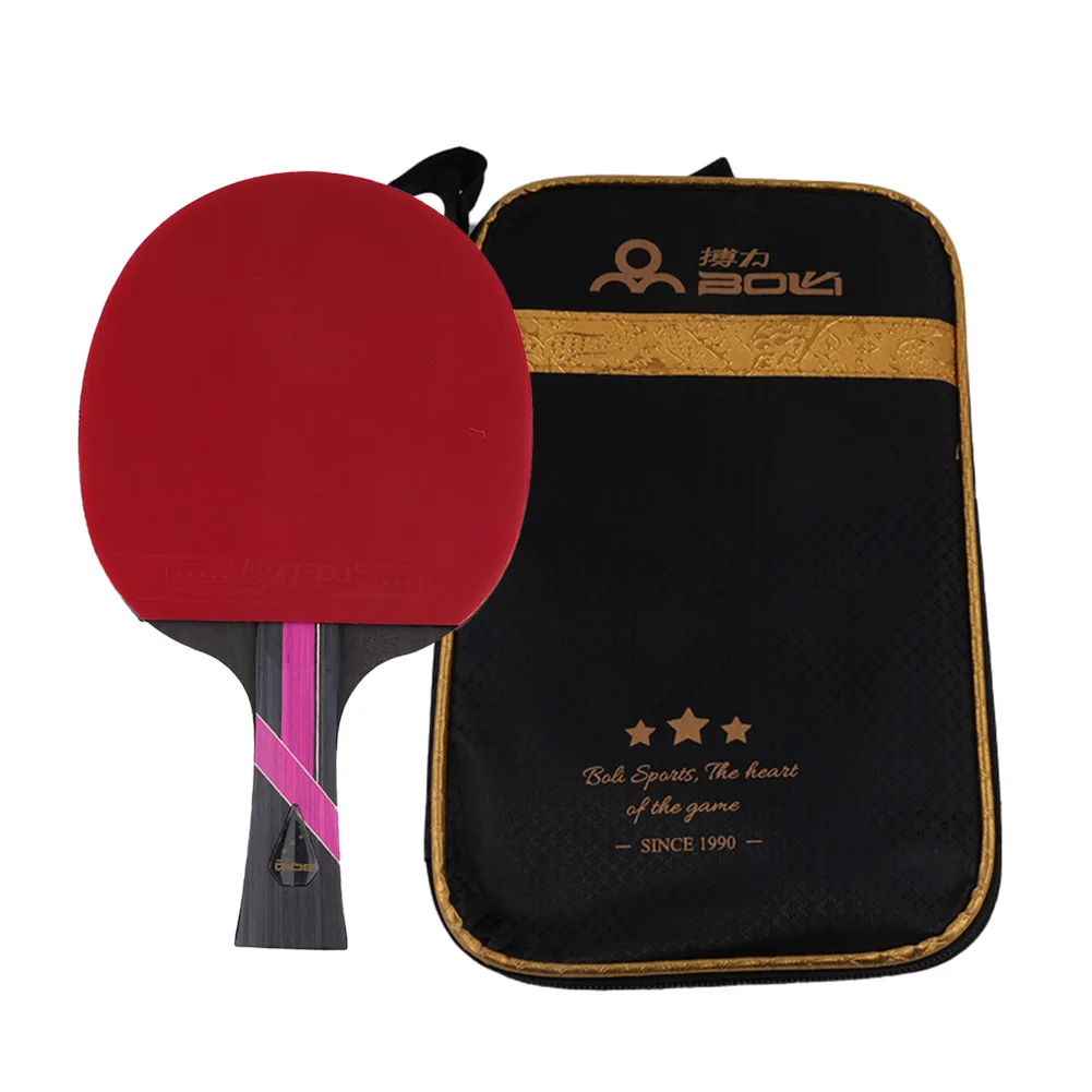 Ensemble de raquette de ping-pong professionnel Éponge absorbant la sueur 6  étoiles Ensemble de raquettes de tennis de table pour débutants