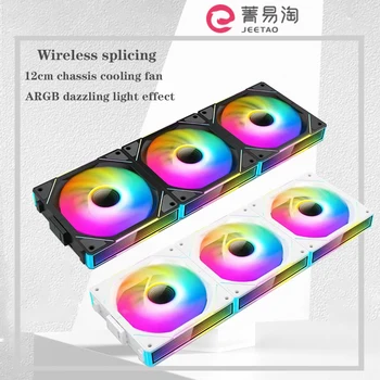 Ocng PJ-1 PC 냉각 선풍기 ARGB 미러 사이클 조명 효과, 800-2000RPM PWM 수냉 냉각기 선풍기, 3 인 1 PC 음소거 라디에이터 선풍기