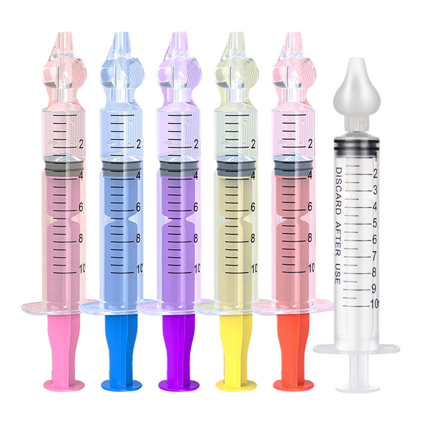 

2Pcs 10ML Baby Rhinitiss Nasal Washer Baby Nose Clean Needle Tube Infant Care Nasal Aspirator Cleaner 6 Color Nasal Washer #WO