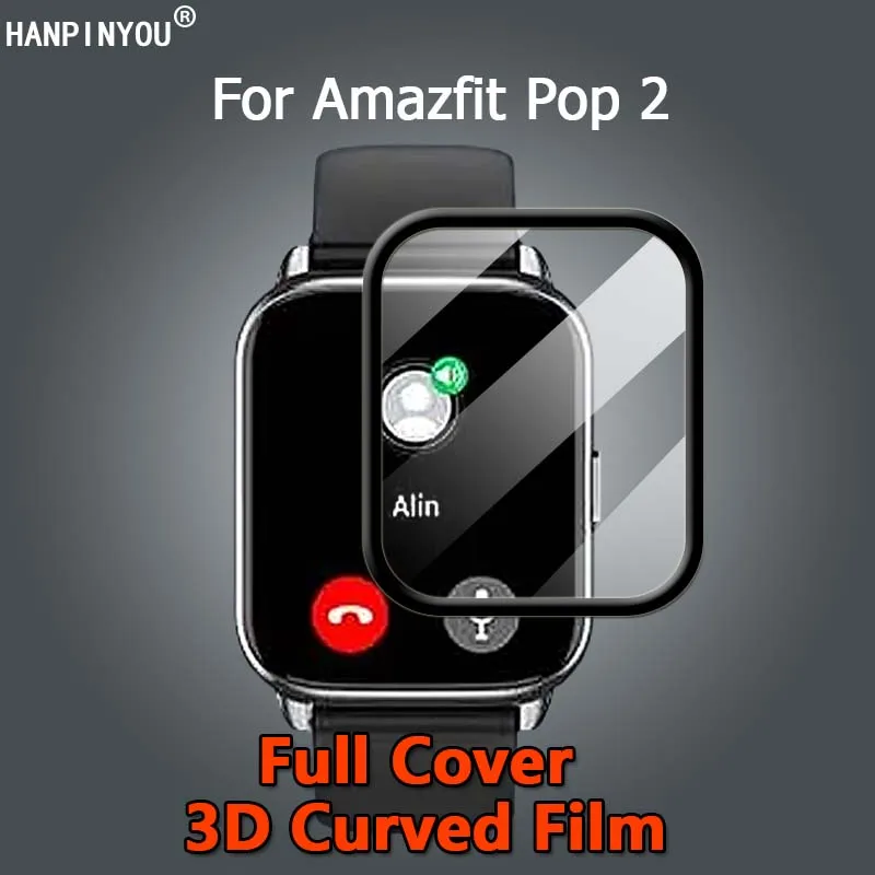 

For Amazfit Pop 2 3S Smart Watch Ultra Clear Full Cover 3D Curved Plating Soft PMMA Film Screen Protector -Not Tempered Glass