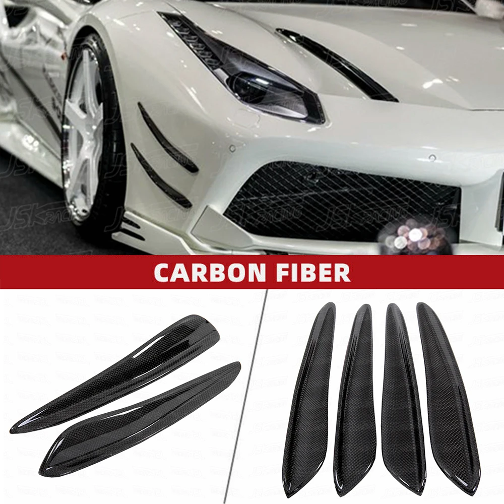 

For Ferrari 488 Gtb Gts Spider 2015-2018 2016 2017 R Style Real Carbon Fiber Front Bumper Canards