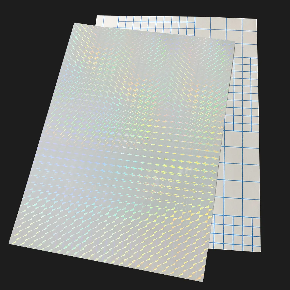 Half Transparent Holographic Overlay Lamination Vinyl A4 Size Self-Adhesive Laminate Waterproof Vinyl Sticker Paper 10 Sheets