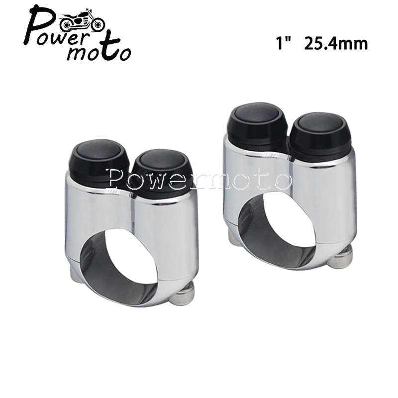 2 Interruttori Al Manubrio Per Moto 22/25 Mm – Doppi Pulsanti Momentanei IP65, Alloggiamento In Alluminio, Per Luci E Clacson
