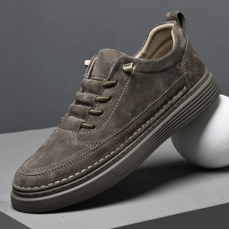 Italian Men Genuine Leather Sneakers Waterproof Vulcanized Shoes Comfy Casual Business Shoe Men Outdoor Shoe Plus Size37-47
