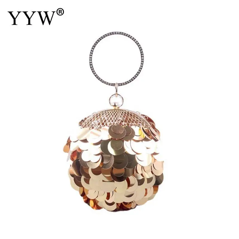 luxury Sequins Circular Ring Evening Bags Wedding Party Clutch And Purse 2023 Fashion Designer Silver Bag Women Small Tote Bag