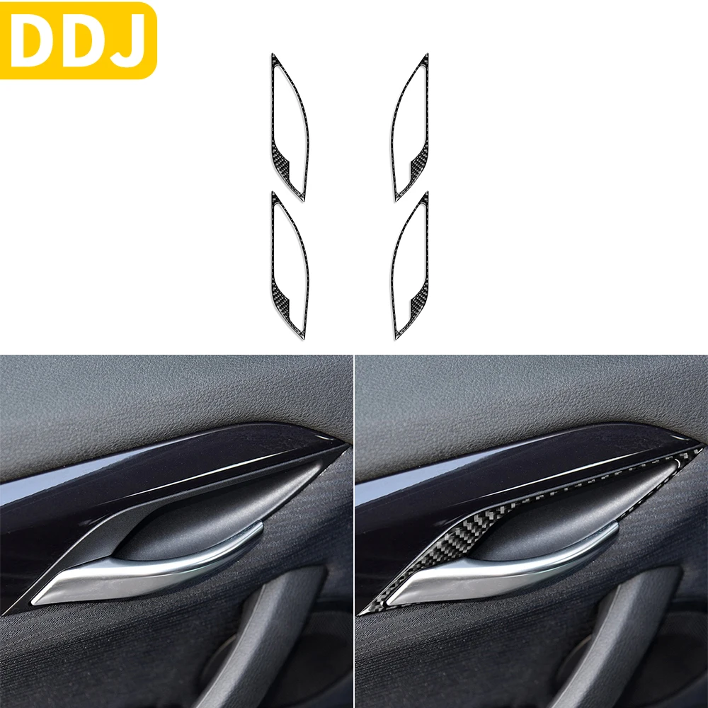 

Real Carbon Fiber Interior Door Handle Trim Sticker For BMW X1 E84 2013 2014 2015 Modification Decoration Car Accessories