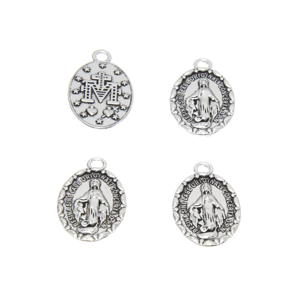 

15pcs/lot Virgin Mary charm silver tone Virgin Mary Angel bless charm pendant DIY jewelry 25x16mm