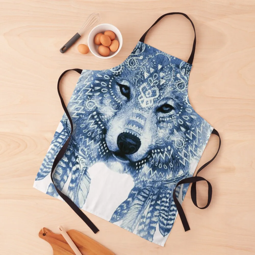

Wolf art Apron Customizable Women's Apron