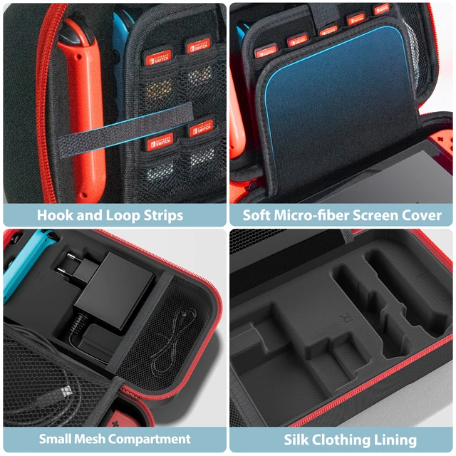 OIVO Large Storage Bag for Nintendo Switch OLED, Portable Waterproof Protective Case 3