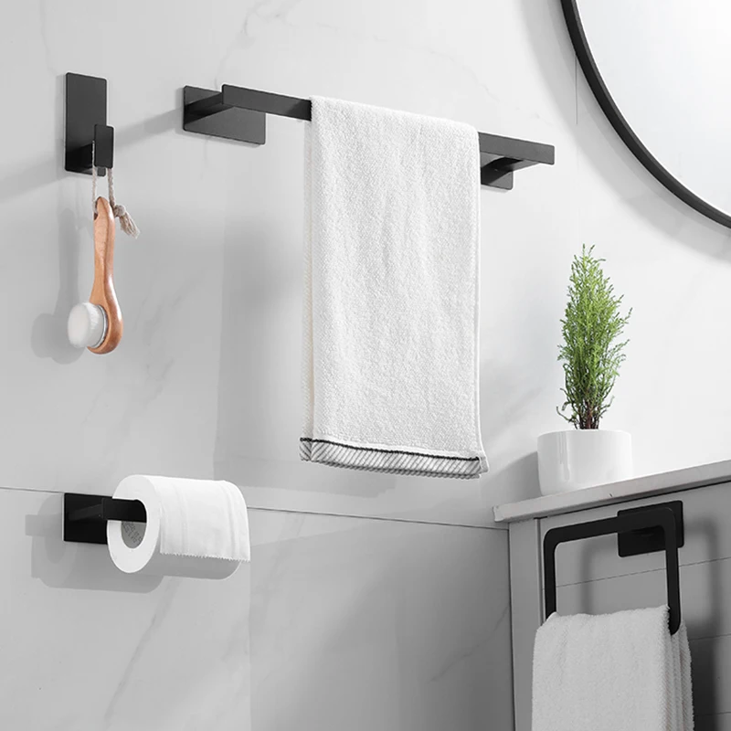 toalha gancho de suporte papel preto 01