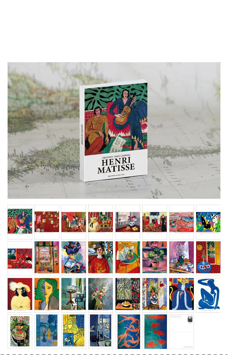 30 teile/los Kunstmuseum Serie Postkarten Malerei Gruß karte Boxed Wunsch karte Englisch Postkarte Mode Geschenk Nachricht Dekoration – Detail 24