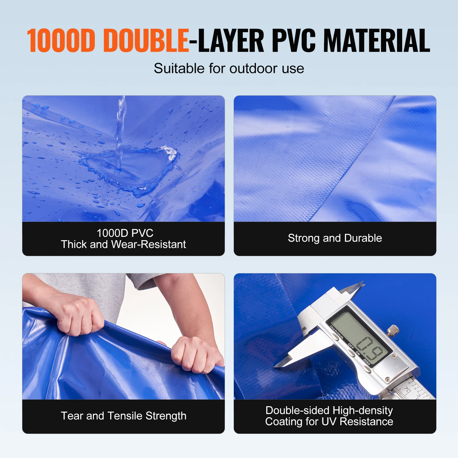 Serbatoio acqua piovana pieghevole VEVOR, PVC 500D, 250 L, con rubinetto, kit troppo-pieno e vasca raccolta, per irrigazione orto/giardino, nero | Leroy Merlin