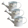 Vintage Farmhouse Galvanized Watering Cans: 3 Pieces, Metal Bucket Planters with Handles and Spouts, Perfect for Home Office Dec
