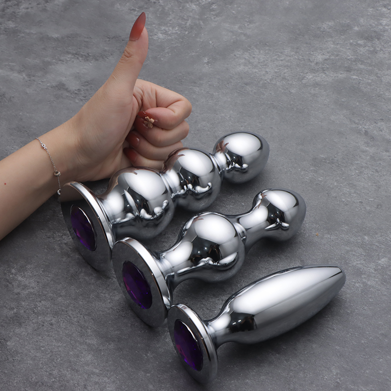 3 Size Large Anal Plug Crystal Multilayer Metal Steel Butt Plug Women Men Anal Expansion Dildo Couple Adule Toy Trainer Sex shop