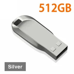 High - Speed Metal USB 3.0 Flash Drive - Versatile Memory Storage Solution (512GB Silver)