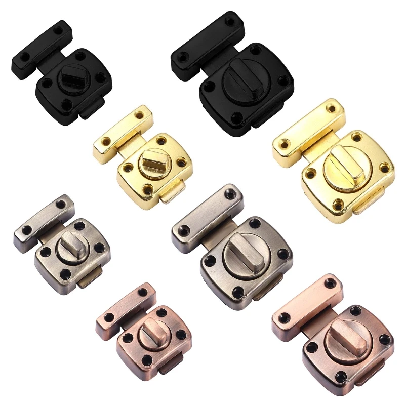 Zinc Alloy Safety Door Slide-Lock Kitchen Cabinet Keyless Twist Locks kit Rotate Bolt Door for LATCH Easy Installation