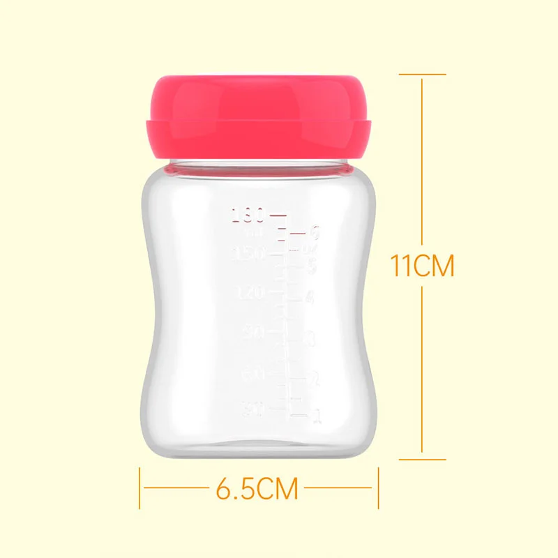 Wide Neck Breast Milk Storage Bottles 180ml Newborn Baby Breast Milk Freezer Fresh Cup BPA Free Portable Baby Bottles