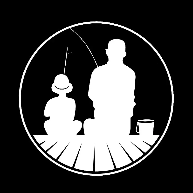 JP fashion Decal father and son son family fishing automobile modeling motorcycle interesting waterproof sticker 16cm * 16cm