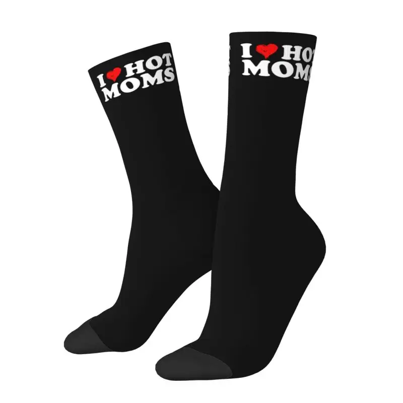 

Kawaii Printing I Love Hot Moms Socks for Men Women Stretch Summer Autumn Winter Crew Socks
