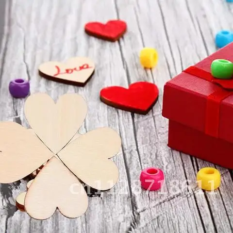 

Кусочки сердца из натурального дерева 3/4/5 см для рукоделия, необработанное деревянное украшение сердца, украшение на свадьбу, День Святого Валентина, товары для творчества