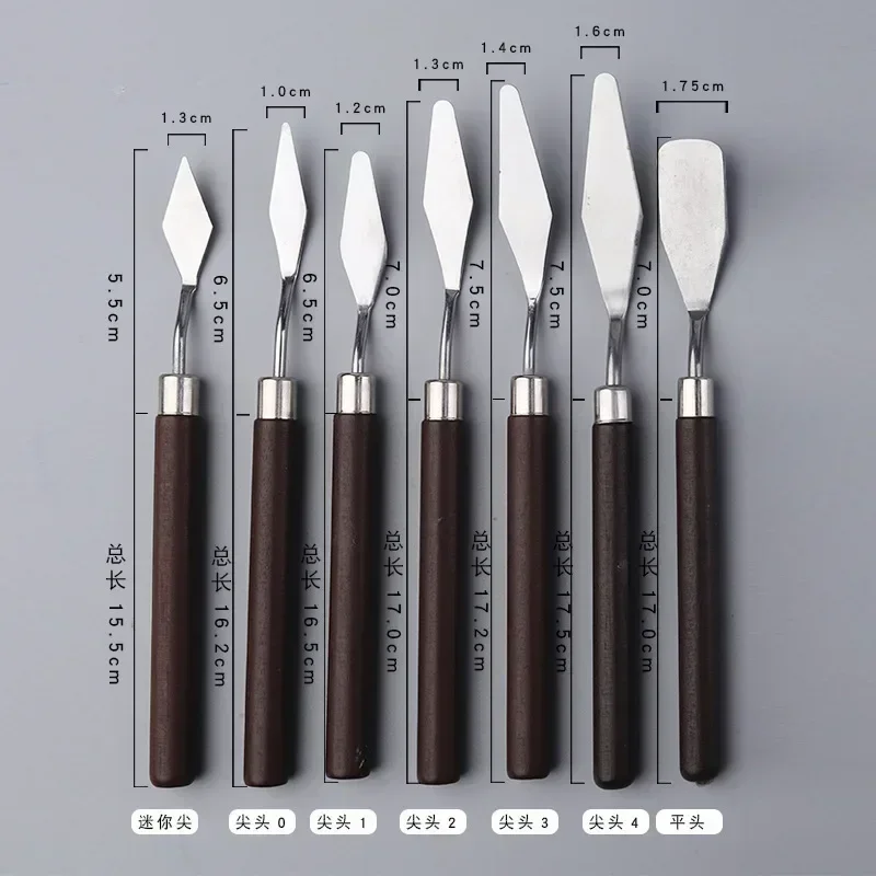 Oil Painting Scrapers 7pcs Plastic Paint Color Mixing Knife Art Acrylic Gouache