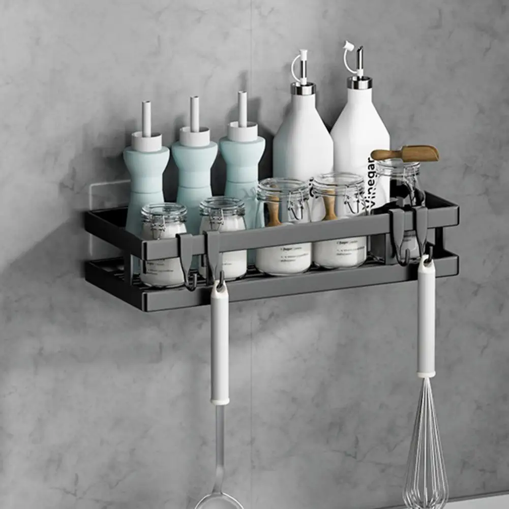 Stable Useful Punch-free Kitchen Storage Organizer Long Lasting Storage Organizer Easy to Install Kitchen Supplies