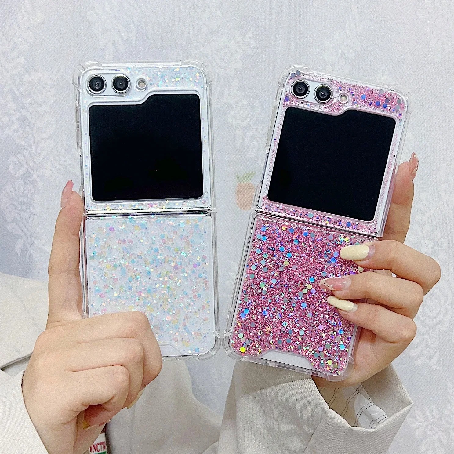 Colorful Transparent Glitter Shockproof Silicone Case with Four-Corner Protection