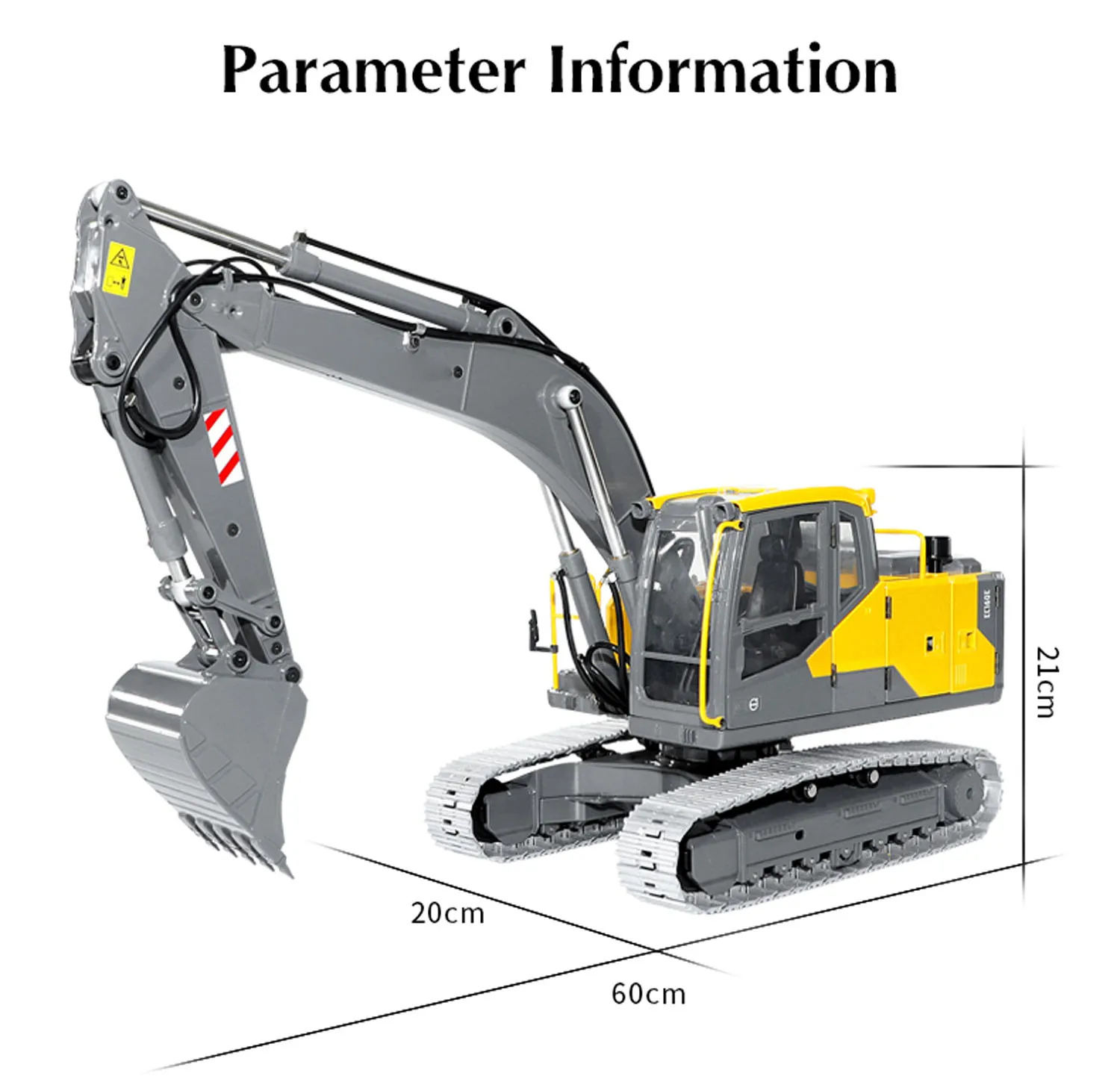 EC160E 1/14 RC Toy Electric Excavator Double E Remote Control Digger RTR Full Alloy Metal Engineering Vehicle Lights TH23137 6