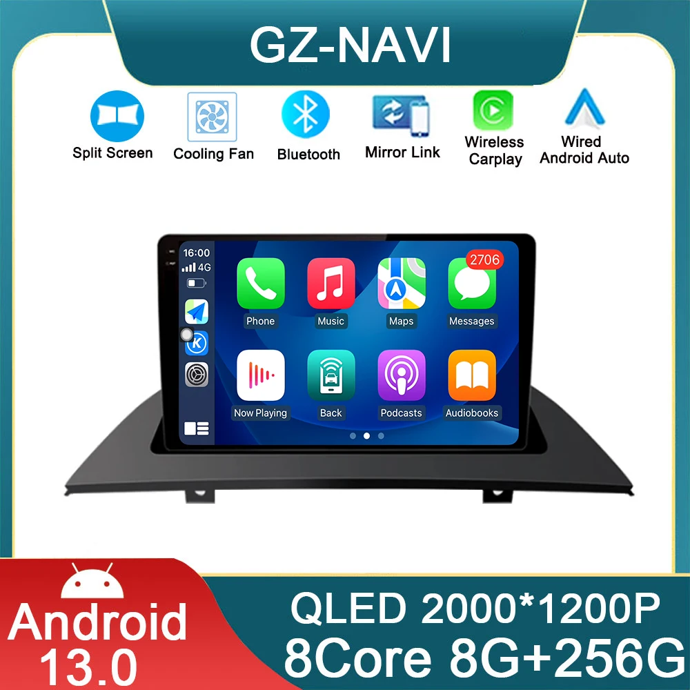 

Автомобильный беспроводной мультимедийный проигрыватель на Android 13 для BMW X3 E83 2004-2012, автомобильный радиоплеер с GPS, Wi-Fi, видео 8 ядер, 8 ГБ + 256 ГБ