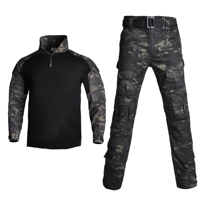 

Tactical Tops Long Sleeve Pants Suits Camouflage Training Unprotected Gear Tactical Training Uniforms Dark Night Camo