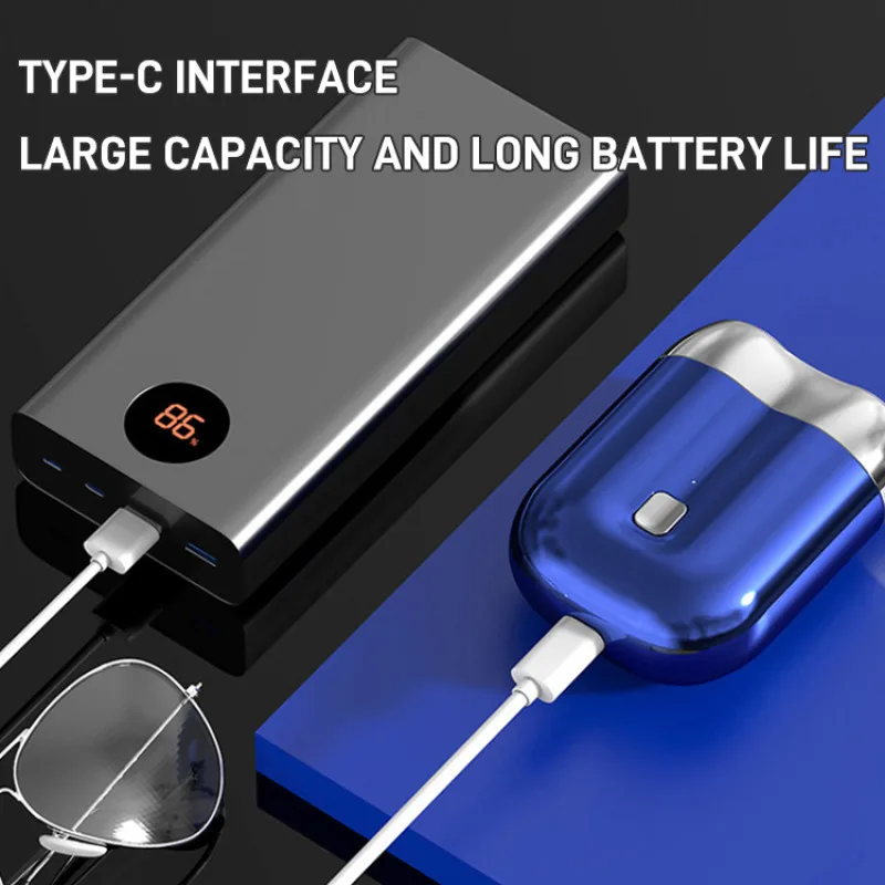 휴대용 남성용 전기 면도기, USB 충전식 전신 세척 가능, 가정용 방수 여행용 면도기 & 야외용