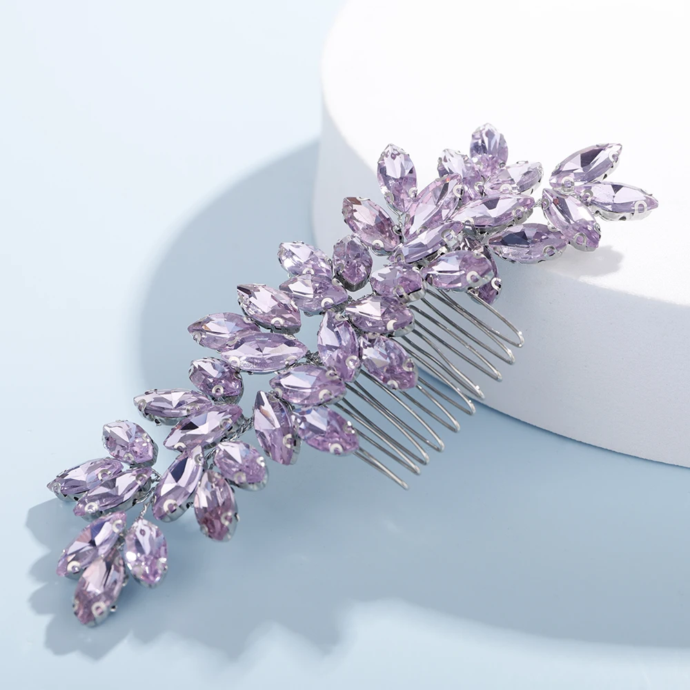 S20a3b0960fa740868df6088c4736c317b Fashion Rhinestone Hair Comb for Bridal Headpiece 9 Color Wedding Hair Accessories Women Handmade Tiara Headdress Party Headwear Mallzona