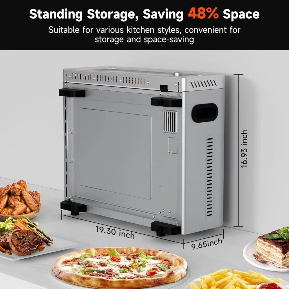 Air Fryer Toaster Oven Combo, 15-IN-1 Digital Stainless Steel Airfryer,18L Pizza Oven for 12' pizza / 9 slices, Flip Away Oven 3