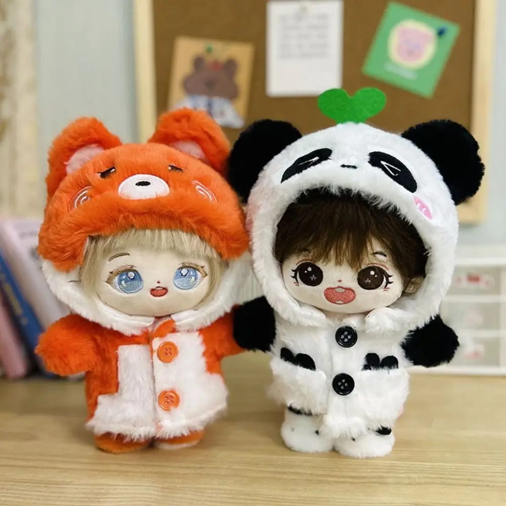 

20cm Cotton Doll Clothes Cartoon Plush Panda Overalls Rabbit Hoodies Coat Mini Shoes Suits For Cotton Stuffed Dolls Accessories