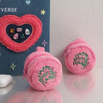 Pink Mini Coin Potters Purse Earphone Cord Storage Bag Kawaii Spot Cute Plush Harries Portable Purse Coin Pouch Cake Bag 2