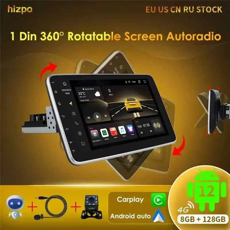 Hizpo-Autoradio Android CarPlay Universel, 10.1 